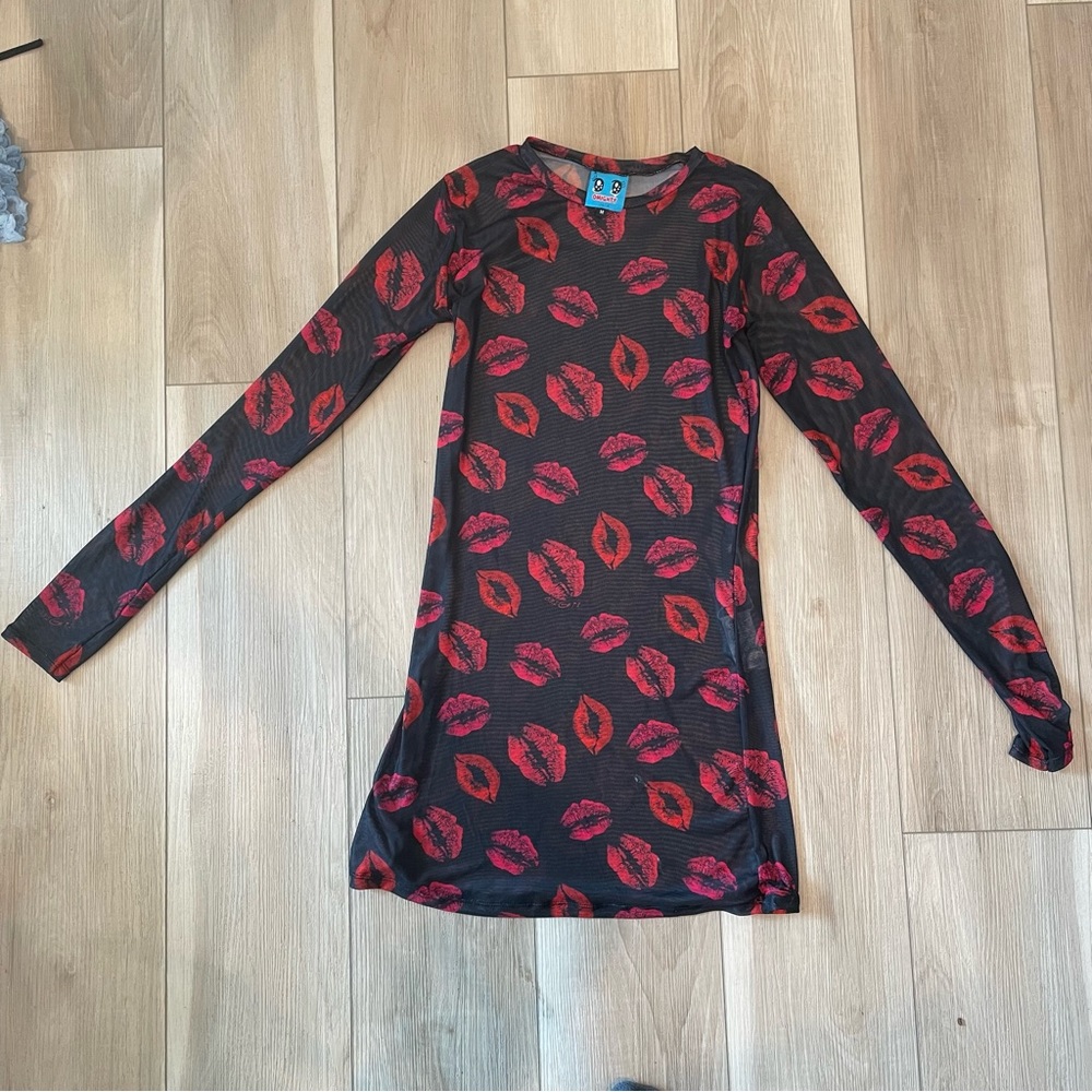 O’Mighty Kiss Sheer Mini Dress